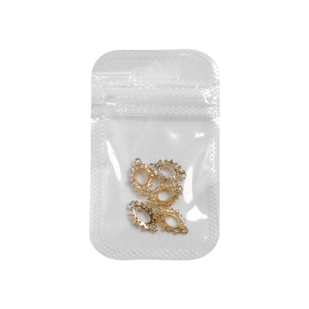 新款美甲钻托复古金银色水晶钻底托网红爆款合金轻奢风美甲配饰