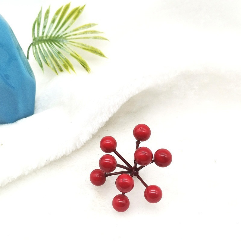 クリスマスアクセサリークリスマス小さな赤い果実の束模擬花つる挿し木装飾品クリスマスツリーガーランドアクセサリー 7 ヘッド 14 ヘッド|undefined