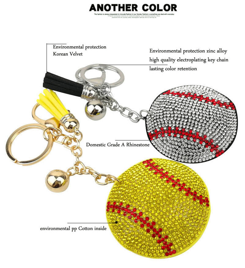 Daily Occasion 1 Piece Fashion Ball Alloy Plating Rhinestones Keychain