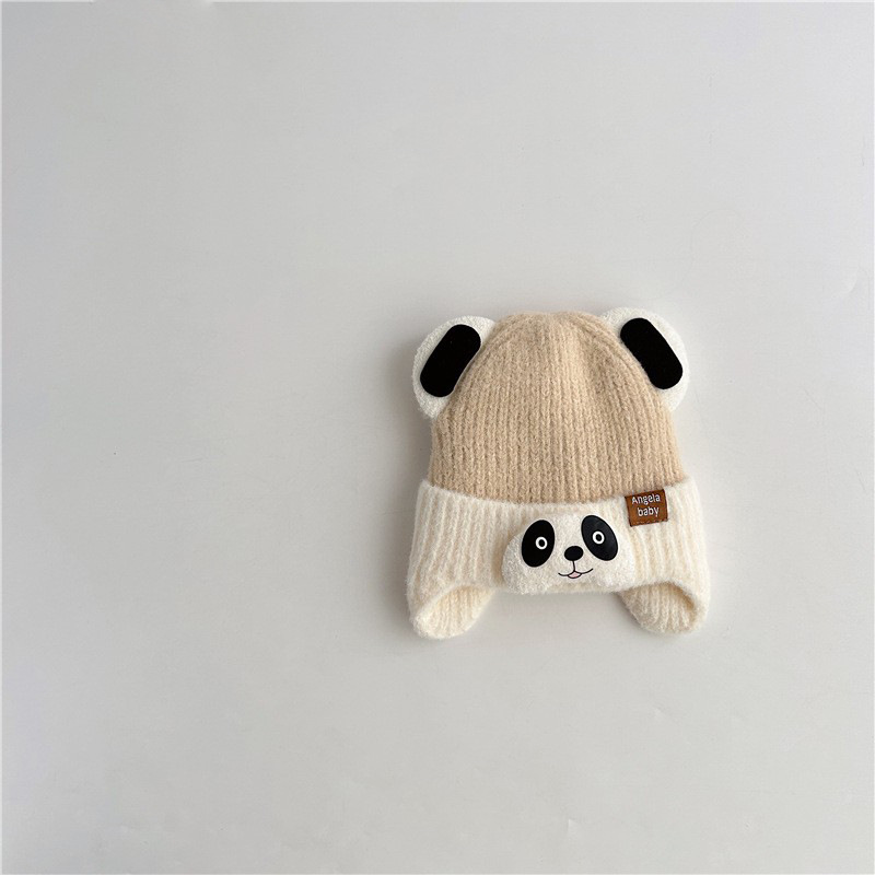 Sombreros para bebés invierno para niños gorras de protector de orejas super lindas gorras de punto panda gorras de abrigo