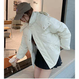 爱心袖章棉服棉衣面包服连帽加厚保暖冬季外套女设计感时尚纯色