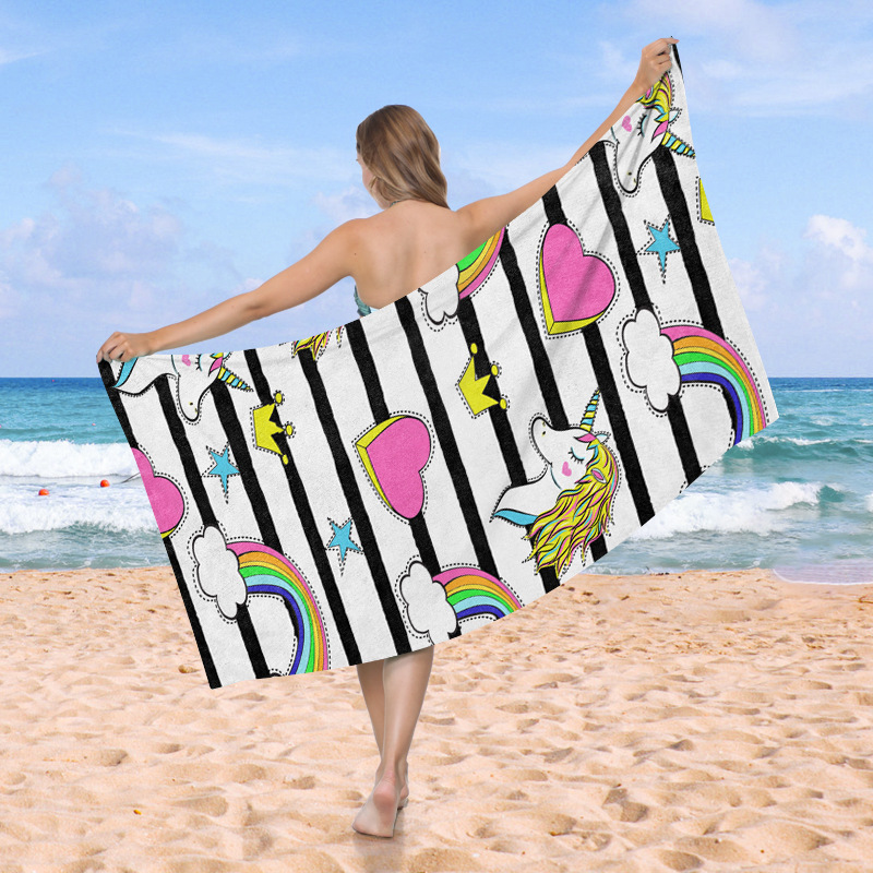 Waffle toallas de playa Amazon venta caliente vacaciones de playa al aire libre absorción de agua engrosada piña toallas de baño de impresión digital