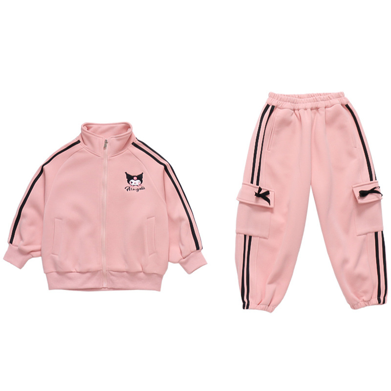 소녀 쿨로 미 세트 가을 2024 새로운 서양식 유행 인터넷 인기 어린이 레저 스포츠 가을 투피스 세트