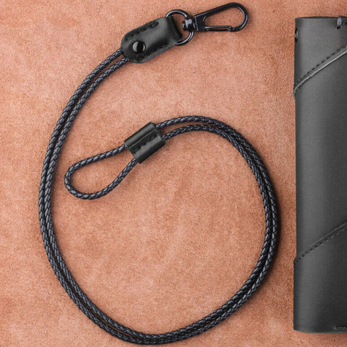 Cross-border office business document lanyard of the same style, work permit lanyard, PU leather adjustable portable mobile phone rope buckle