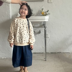 童衛衣2024春季新品韓版女童復古印花衛衣兒童插肩袖套頭圓領上衣