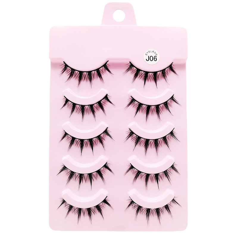 Daimengfei 009 cómic pequeño diablo pestañas postizas Barbie curling segmentado 5 pares de pestañas postizas suministro transfronterizo