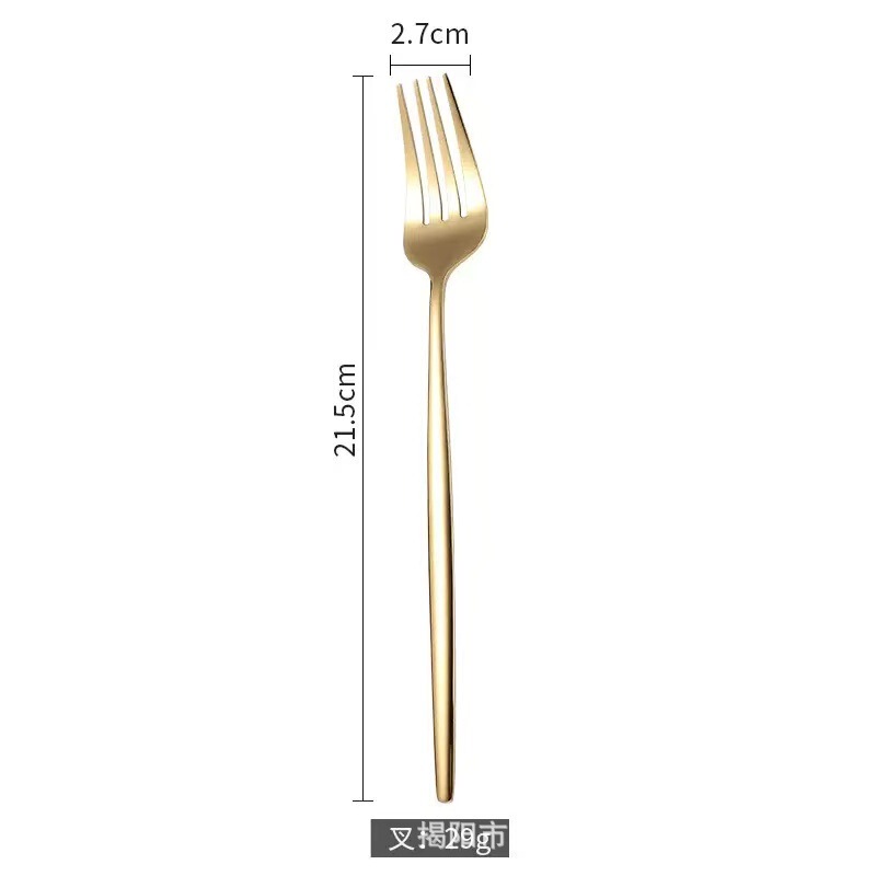 葡萄牙不锈钢刀叉勺亚马逊餐具牛排刀叉套装跨境勺四件套金色餐具|undefined