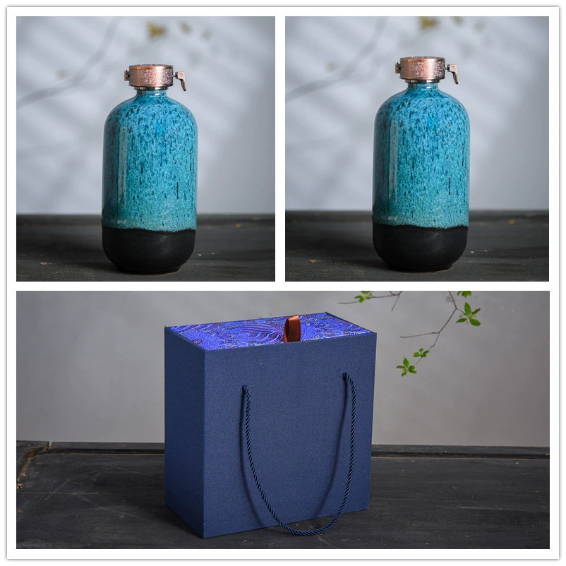 Pocket flask for home use, wine bottle, gift box, ceramic set sealed, 500 ml