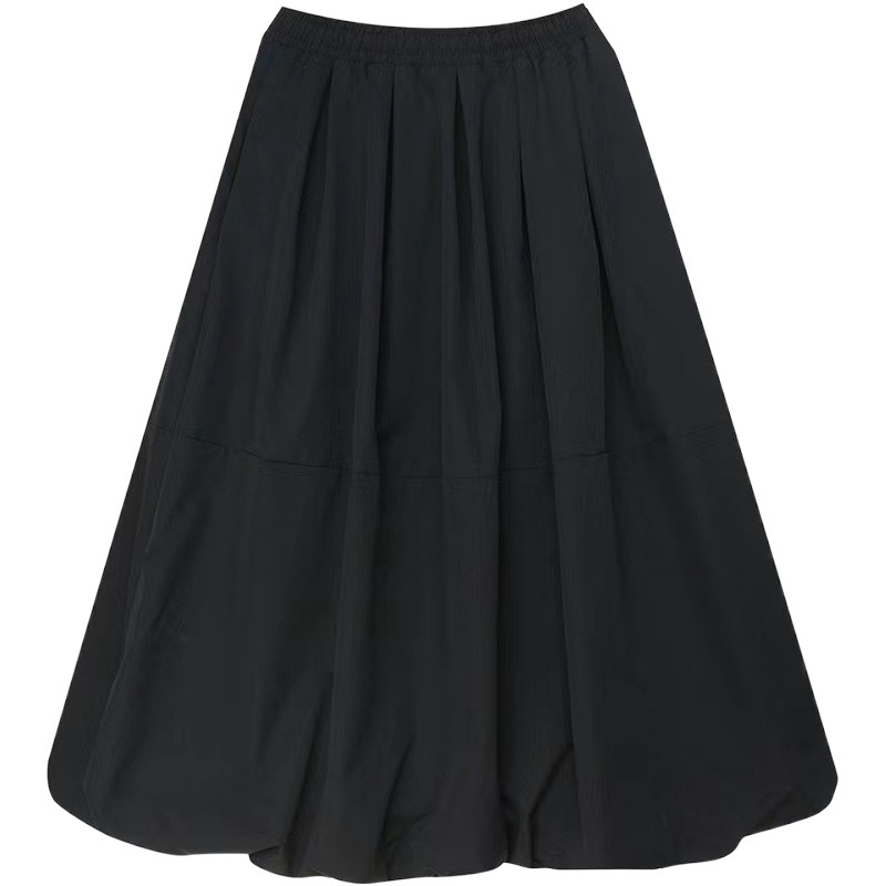 Autumn and Winter new women's clothing chubby girl plus size skirt 200kg loose A- line skirt high waist elastic pettiskirt Black