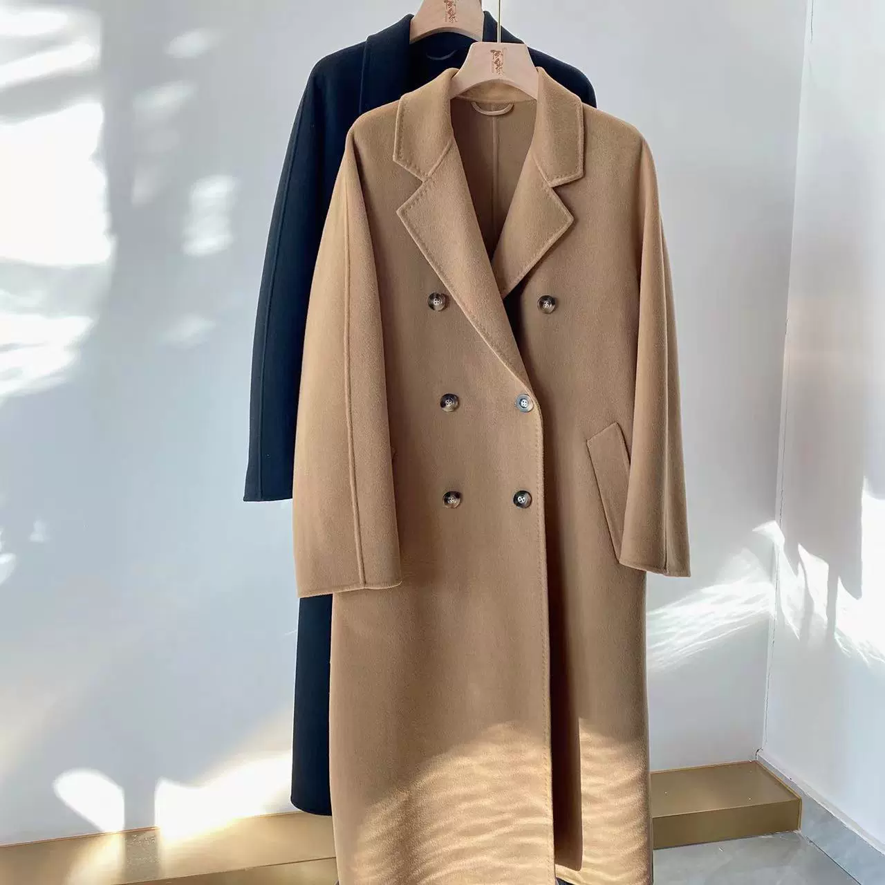 2025秋冬新款Max801品质双排扣经典30双面羊绒大衣手工毛呢外套