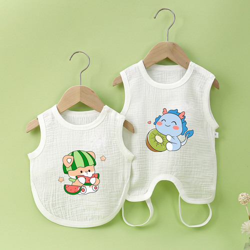 Children's gauze half-back undergarment cotton baby vest undergarment legged undergarment baby cotton yarn undergarment infant infant