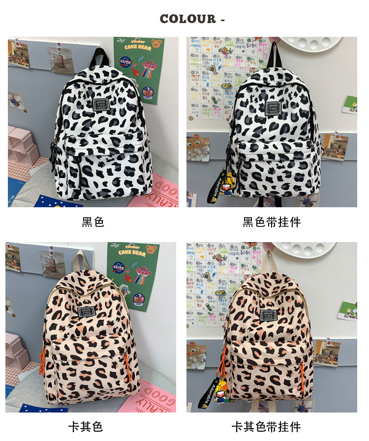 Korean leopard print backpack allmatch light travel small backpackpicture40