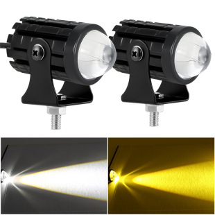 Electric car motorcycle spotlight LED headlight two-color small steel gun bulb led super bright waterproof 12-80v
