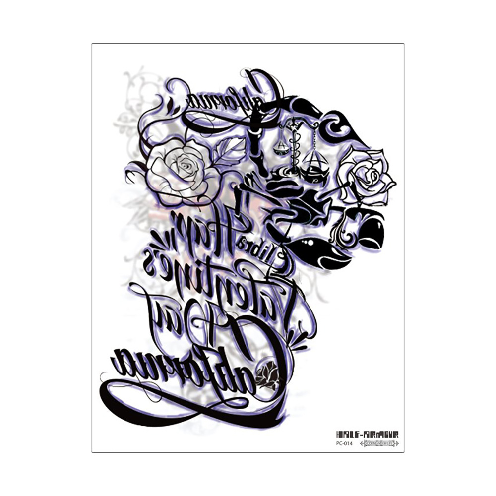 Ruika dragón tatuaje pegatinas impermeable hombres y mujeres sobre el hombro dragón pecho fresco de larga duración tatuaje pegatinas tatuaje