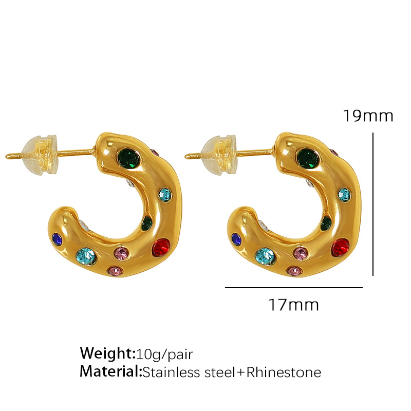 EH75 모조 다이아몬드 골드 귀걸이