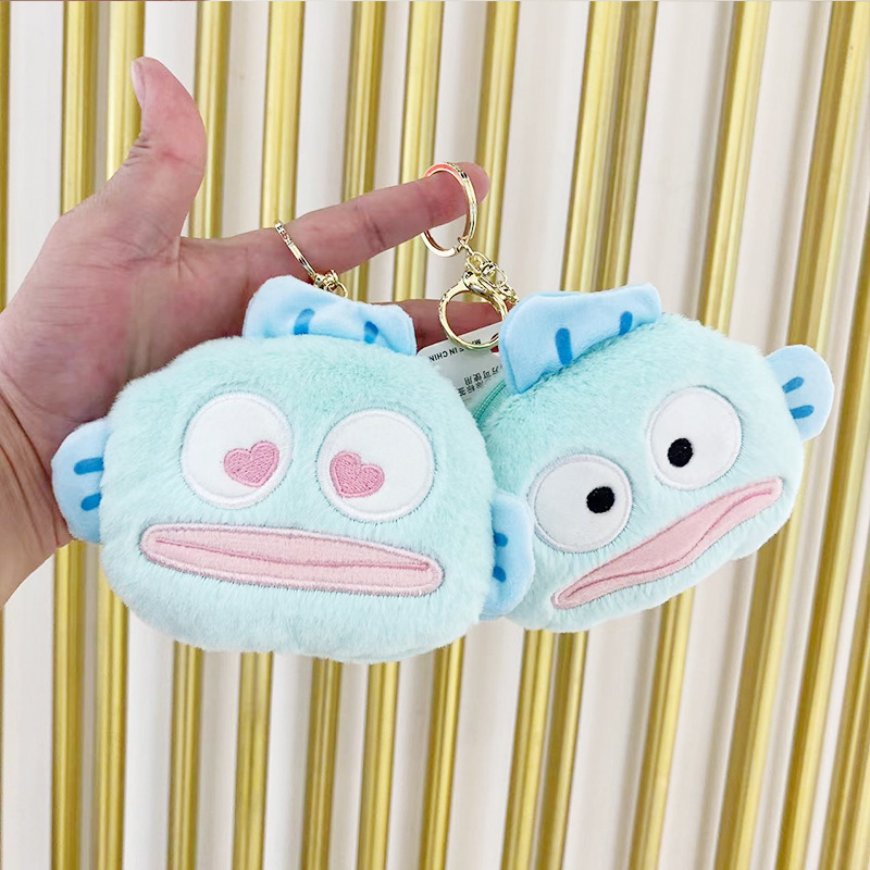 Creative Fish Strange Coin Purse Keychain Pendant Plush Doll Hanton Ugly Fish Earphone Bag Small Doll Doll Wholesale