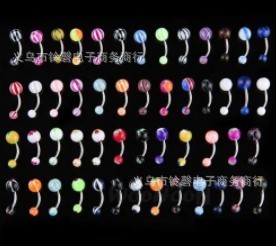 Manufacturer acrylic navel nail navel ring color navel buckle piercing jewelry body piercing