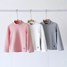 G25秋款 韩版童装外贸尾单男女童3色净版长袖体恤 TTLA2549IK-00