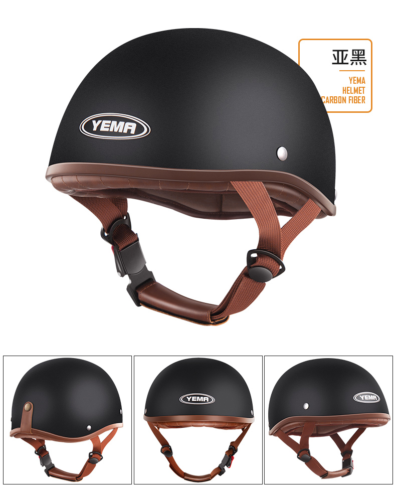 3C Certified Electric Motorcycle Helmet Men's Retro Half Helmet