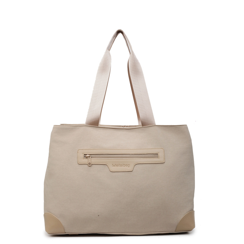 Nuevo tipo de tela casuales de mujer de hombro bolsa de viaje corto de gran capacidad de color sólido bolsa de equipaje ligero de mujer