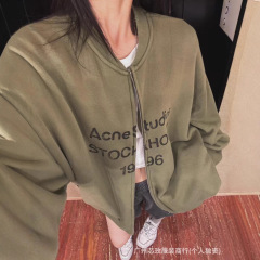 AC正确原2025新款秋季做旧1996印花长袖外套卫衣外套棒球服外套开
