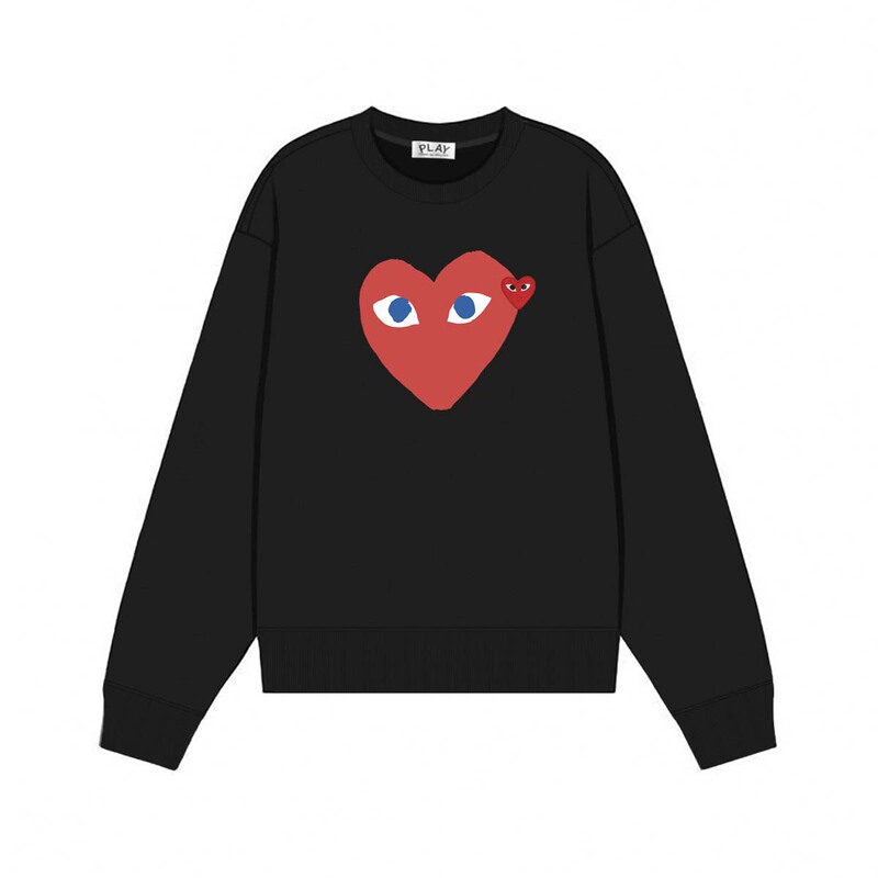 Comme des Garcons川久PLAY刺绣爱心秋冬季长袖圆领毛圈卫衣 男女|undefined