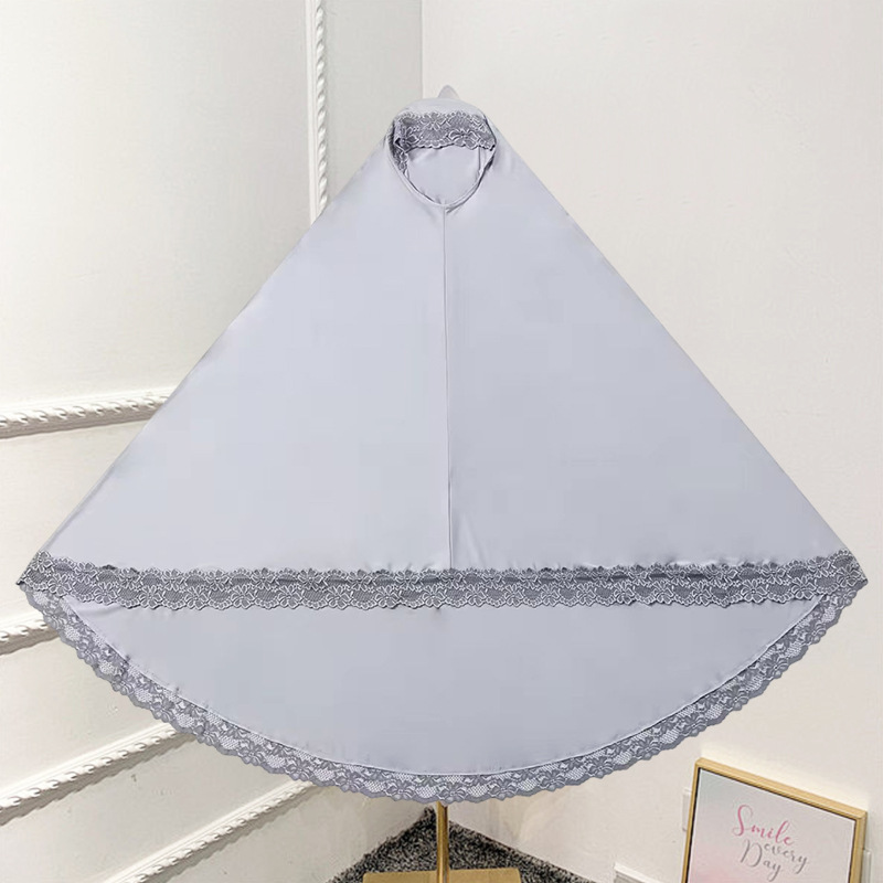 2025년 신스타일 공장 현장 도매 순수색 밀크 실크 레이스 여성용 중간 및 긴 숄 히잡