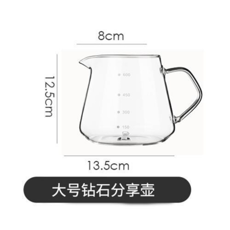 Cafetera de café de lavado a mano, taza de filtro de café, cafetera de goteo, filtro con calibración, taza de extracción fría, conjunto de cafetera compartida de vidrio estadounidense