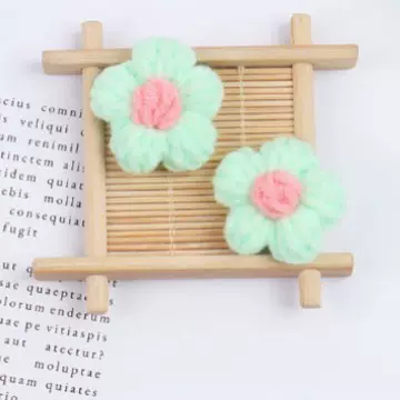 Small puff-light green pink heart