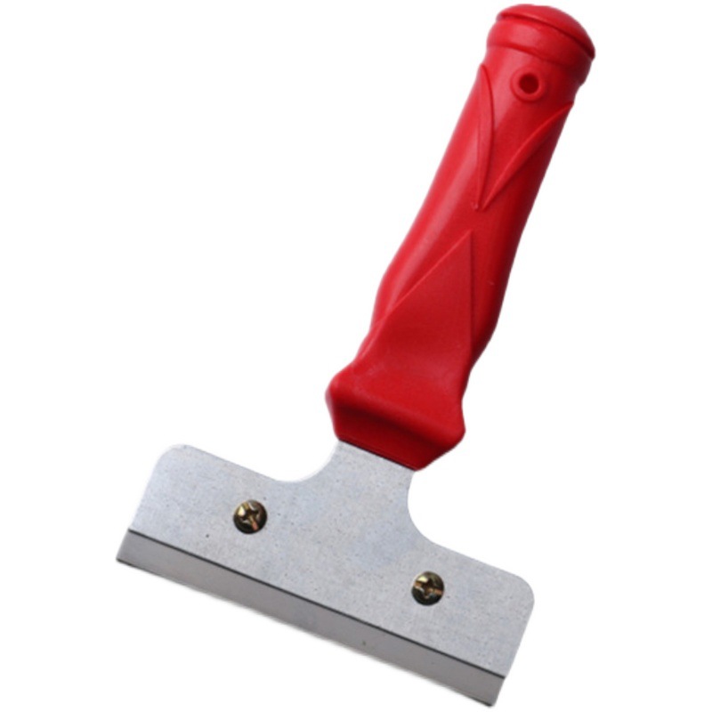 Cuchillo de limpieza pequeño mango rojo, azulejos de pared, suelo de vidrio, eliminación de azulejos, cuchillo de limpieza de cocina, herramientas de raspadora