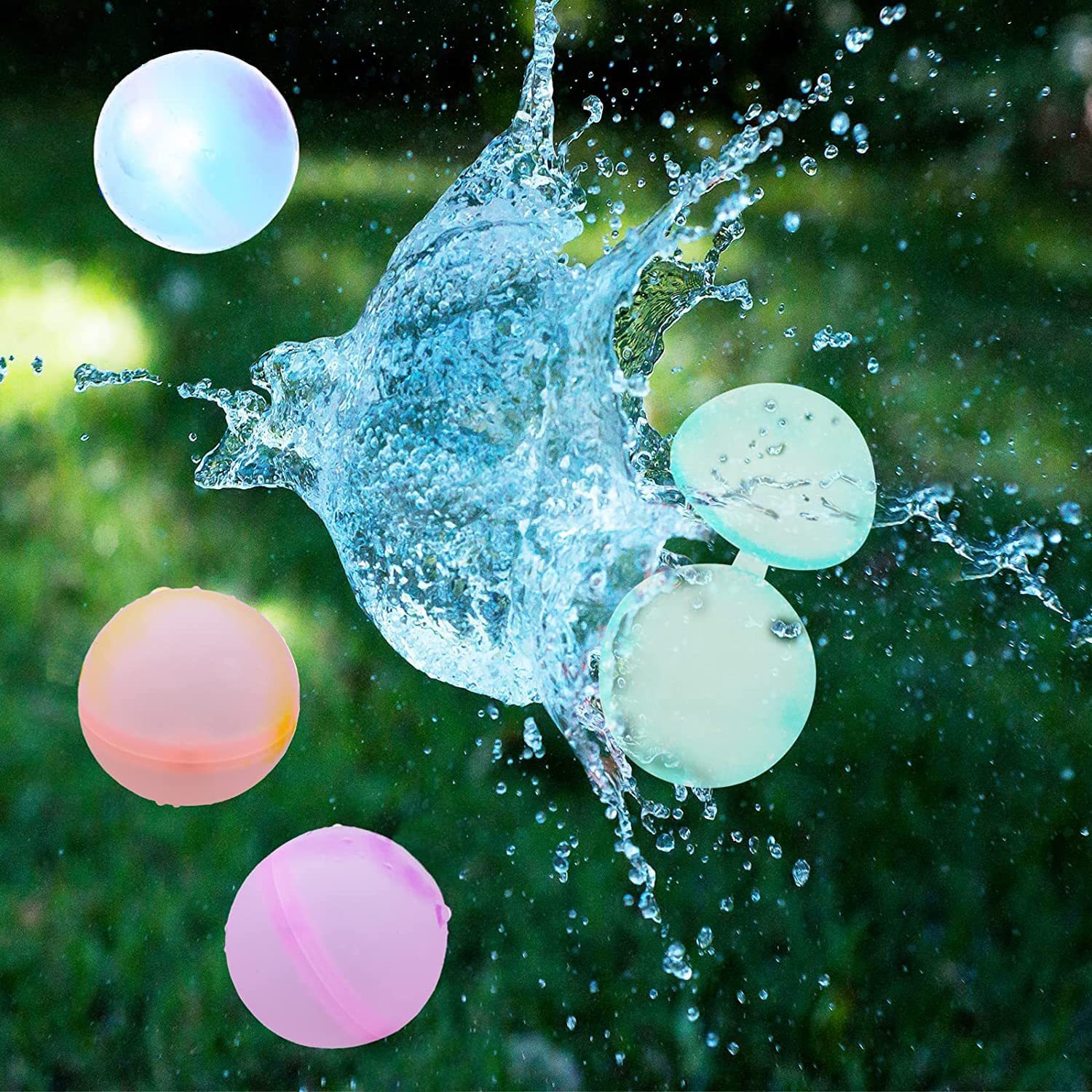跨境爆款硅胶水球玩具儿童打水仗可重复使用水气球水瀑球游泳玩具