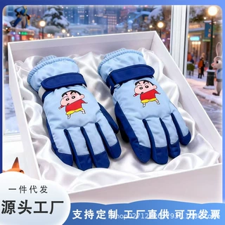 户外儿童滑雪手套源头定制加厚保暖防滑手套男女童卡通防水防寒