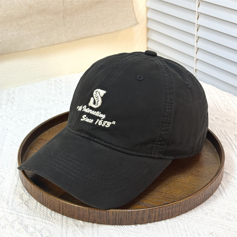 Marca de moda coreana S letras bordadas sombrero de béisbol para hombres y mujeres primavera y verano estilo coreano amplio amplio sombrero de sombra de pato