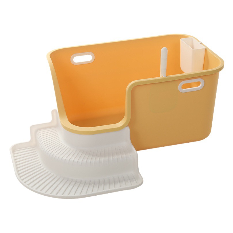 Nuevo gato inodoro gato caja de arena semi-cerrado de gran tamaño anti-Splash fácil de limpiar suministros para mascotas Amazon al por mayor