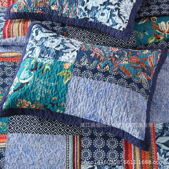 New Foreign Trade American-style Patchwork Quilted Quilt Cotton Korean Bed Cover European-style Air-conditioning Quilt Summer Cool Quilt Bed Sheet Three-piece Set