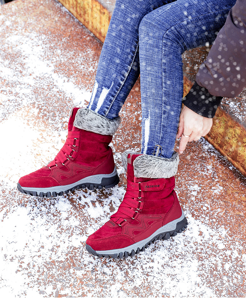 Women's Snow Boots Plush Lined Warm Winter Cold Resistant Boots_voghion.com