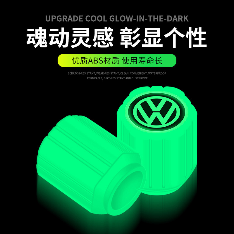 Nuevo neumático de coche tapa de la válvula luminosa coche cubierta de la boquilla de aire universal del coche tapa del núcleo de la válvula