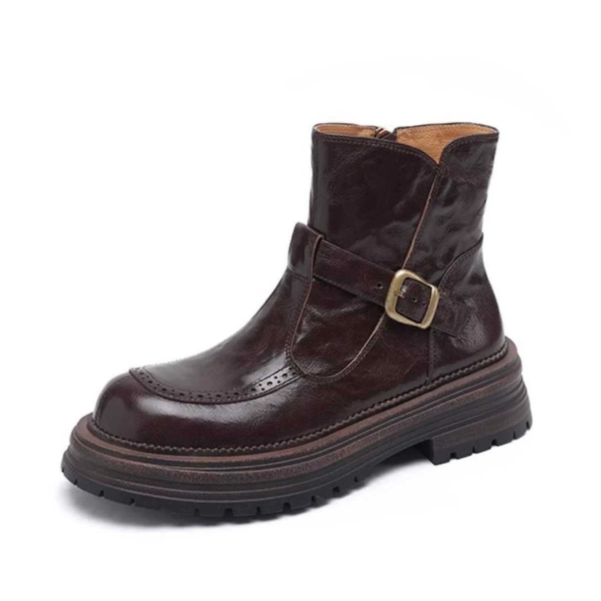 Martens, флисовые полусапожки на платформе, французский стиль, натуральная кожа