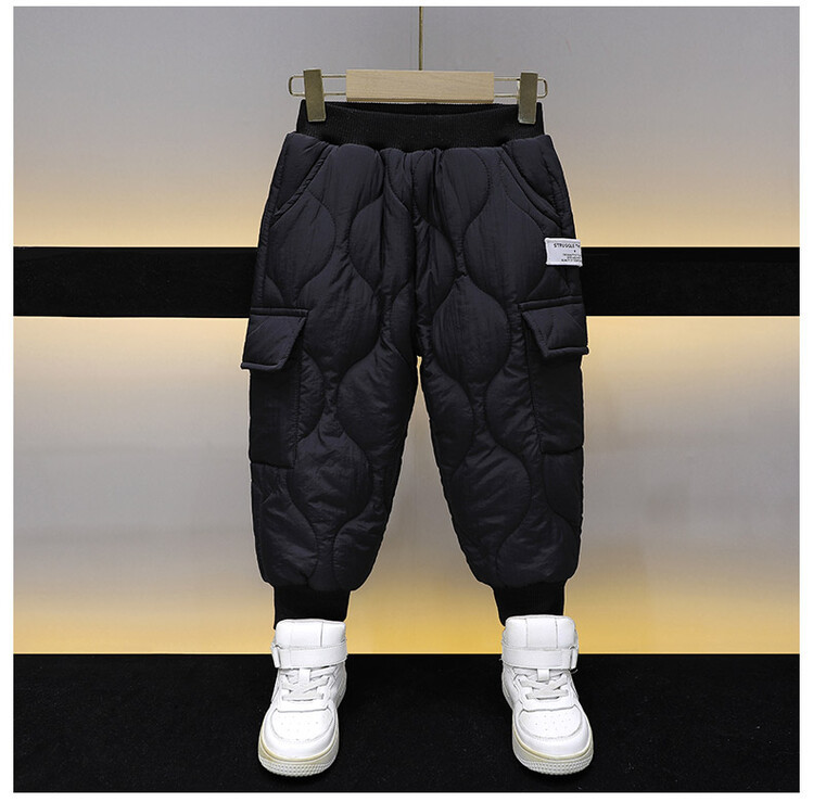 Jungen Clip 2024 Neue Kinder Einfarbig Verdickt Zwei Stück Set Baby Winter Baumwolle Mantel Mode_voghion.com