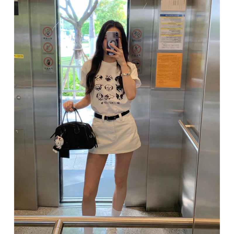 White High-Waisted Denim Skirt for Women, 2026 Summer New Style, Anti-Exposure, Versatile, Petite, Bodycon A-Line Short Skirt White High-Waisted Denim Skirt for Women, 2026 Summer New Style, Anti-Exposure, Versatile, Petite, Bodycon A-Line Short Skirt