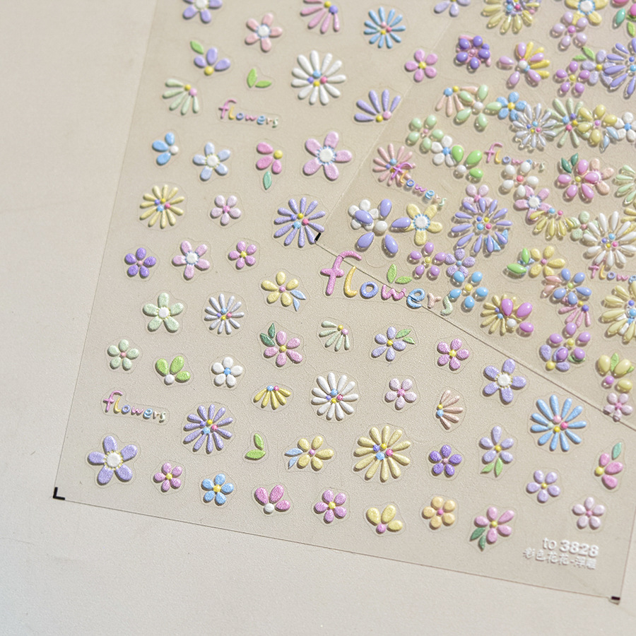9g Weight Nail Patches Nail Supplies 1 Piece Quantity Plastic Material Cartoon Pattern Simple Style Style Tomoni Jelly Nail Stickers Popular Cute Nail Sticker Factory Wholesale Japanese Color Flower 3828 5