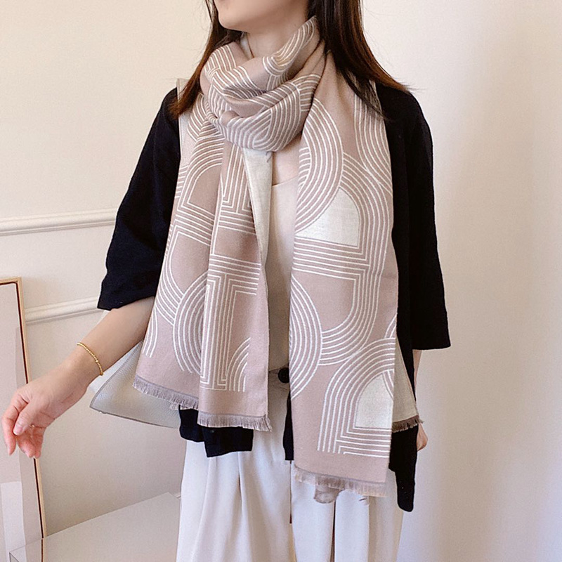 2021 estilo coreano versátil nueva bufanda de cachemira invierno de mujer engrosada cálida bufanda de dos colores de doble cara chal de doble uso