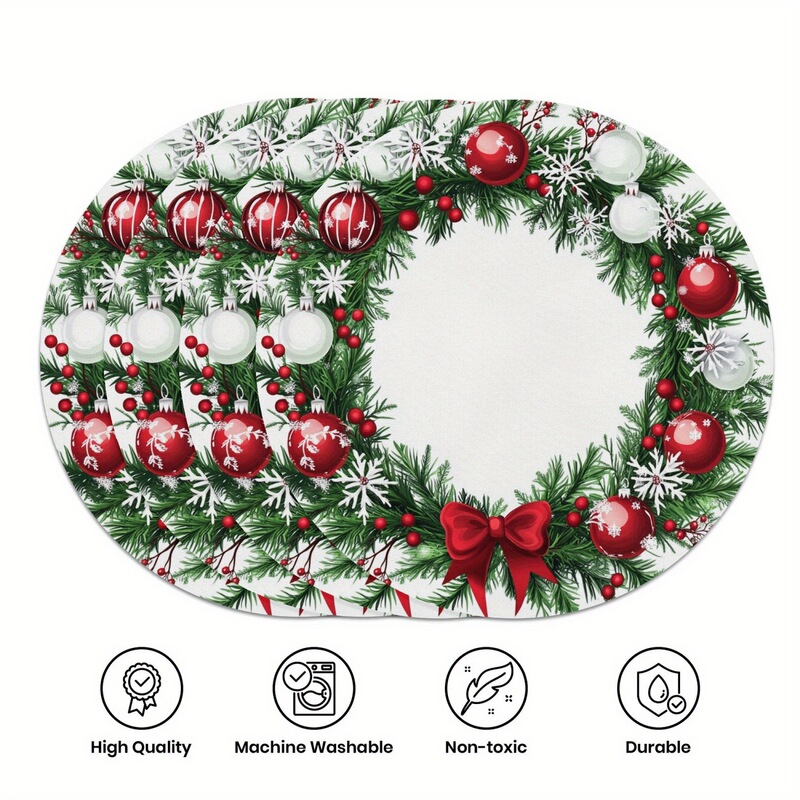 temu ホットセールクロスボーダーアマゾンクリスマスガーランドクリスマスノットリボンウィンターグリーンスノーフレークガーランドデスクトップ装飾|undefined