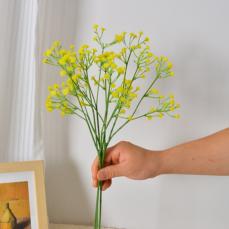 Cielo estrellado artificial 3 tenedor siente pegamento suave cielo estrellado decoración de la boda celebración de flores de plástico flor artificial ramo artificial