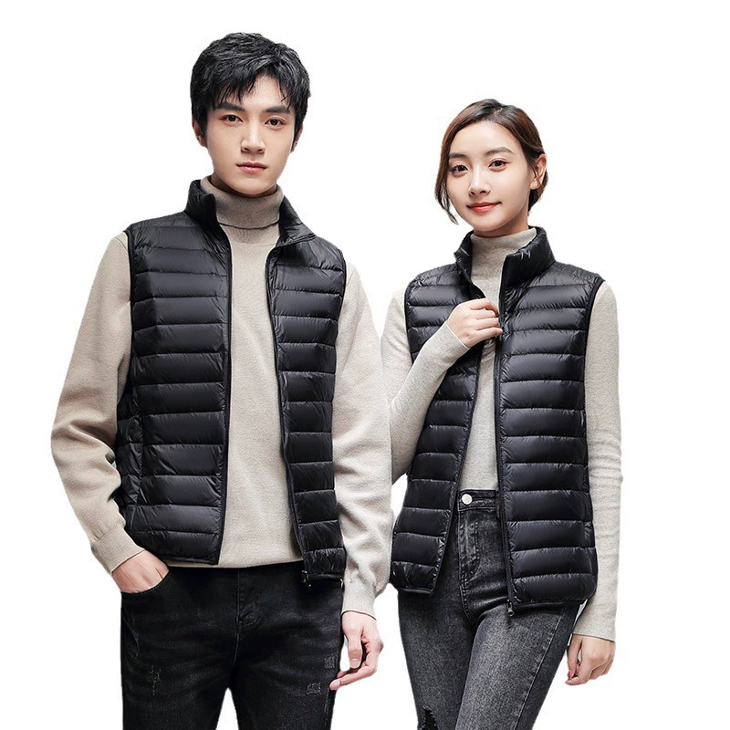 (Cross-border trading), light and thin vest with down for men and women, jacket, for beloved, feather stuffing