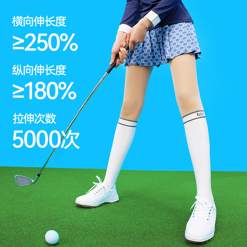 Medias de protección solar para mujer primavera y verano calcetines de tenis de golf deportivos elásticos finos calcetines de plástico fresco calcetines de piel de belleza de protección solar