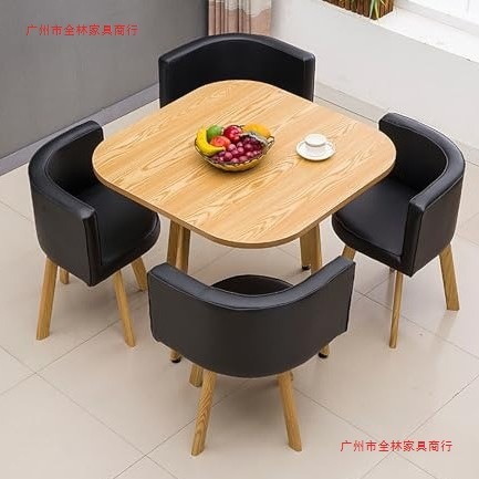 洽谈桌椅组合小圆桌奶茶店桌椅组合网红图书馆阅览室桌椅简约现代|undefined