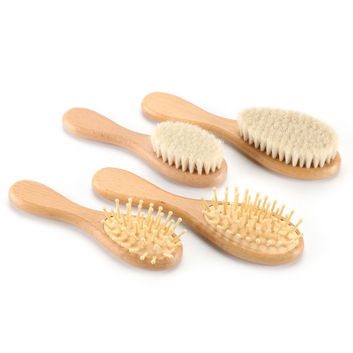 Beech Air Bag Comb Wool Brush Flat Comb Portable Baby Shampoo Brush Wool Soft Brush Hair Smoothing Comb Set