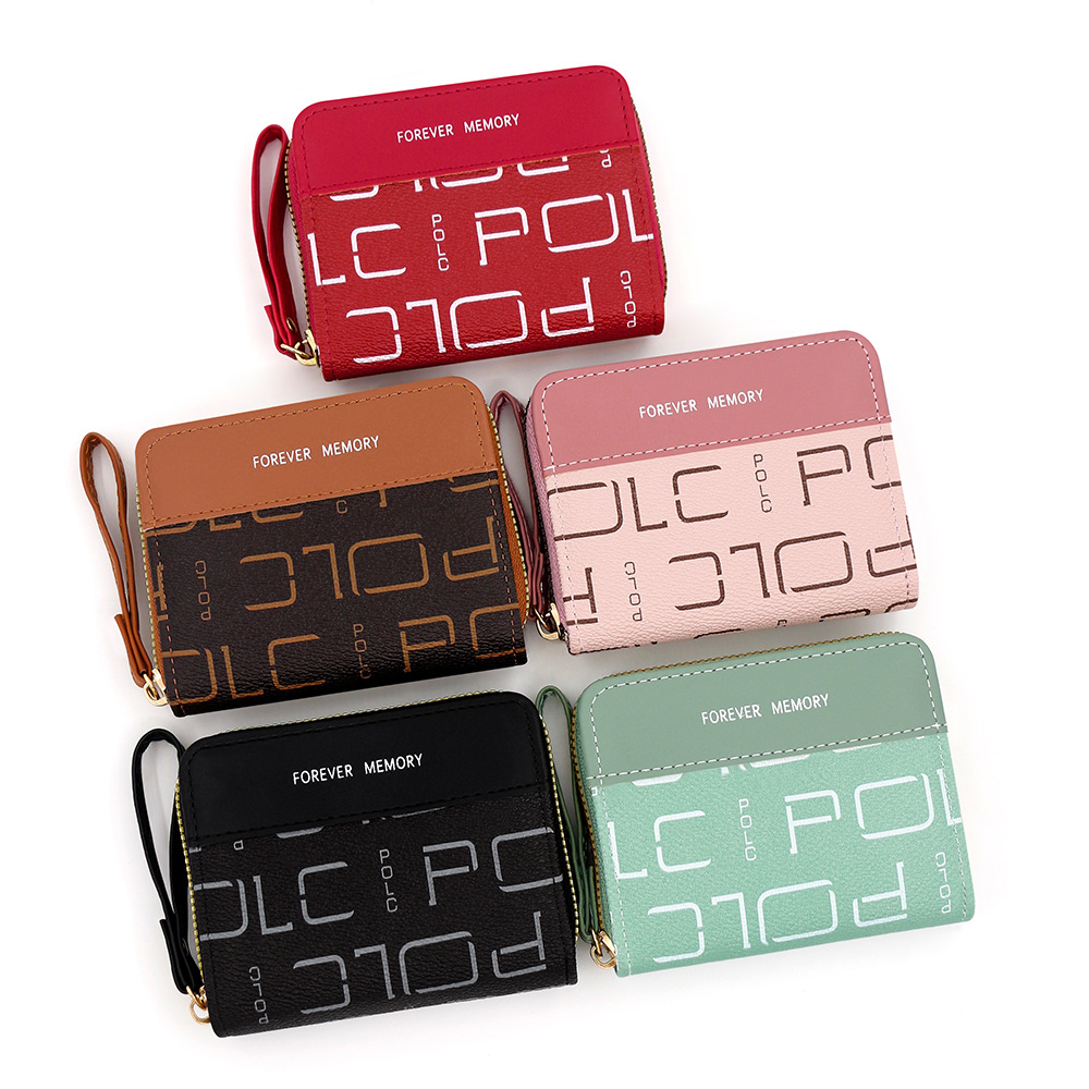 Cartera corta para mujer de nuevo estilo, costura de moda, pu, monedero multifuncional, bolso de tarjeta, fabricante de embrague, venta al por mayor