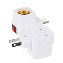 出口巴西E26四方开关灯头万向风扇灯插壁式移动式按钮灯座灯饰